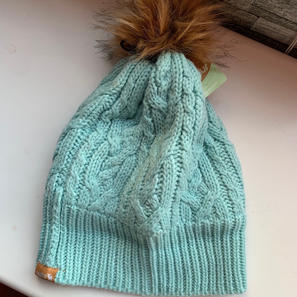 Pudus Mint Cable Knit Toque- NWT